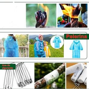 Kit supravietuire multifunctional Flippy, Instrumente profesionale, Trusa de Prim-Ajutor, pentru Camping, Drumetii, Aventuri in aer liber, borseta inclusa, model army - Img 7