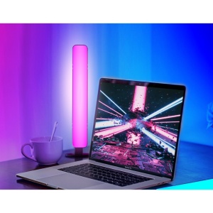 Lampa de Birou, Flippy, RGB Colorat, 14 LED, Putere 5V, Telecomanda cu 24 de Taste, Cablu USB, Negru, 25.5x4x3.5cm - Img 3