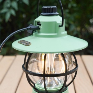 Lampă de camping retro portabilă, Felinar Vintage LED ABS, Acumulator inclus 1200 mAh, reincarcabila, 3 moduri de iluminare, intensitate reglabila,Lampa portabila pentru cort în aer liber, Mint - Img 9