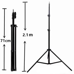 Lampa LED Circulara cu Trepied Metalic Extensibil, Flippy, Rotativa 360 de Grade, Lungime Extensie 210 cm, Diametru Lampa 26 cm, Conectare USB, Telecomanda, 3 Trepte de Lumina, Negru - Img 16