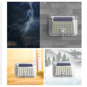 Lampa solara de perete Flippy, 90 LED-uri SMD, senzor de miscare, IP65, 1200mAh, material ABS, lumina alb rece, alb - Img 4