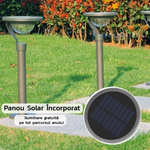 Lampa solara LED cu 2 moduri de fixare, IP65, material ABS, baterie 4.5 V, 200 mah, 450 Lumeni, 42.5 x 15 cm, alb cald, - Img 6
