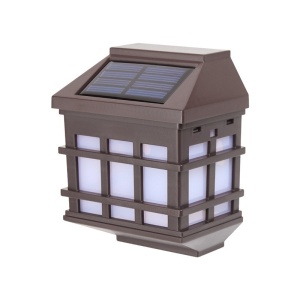 Lampa solara LED tip Felinar pentru perete Flippy, 11.5 x 8.3cm, 1.2V, ABS, 400mAh, alb cald - Img 1