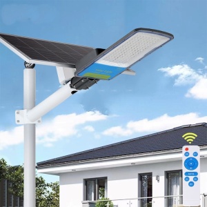 Lampa solara stradala Flippy, IP66, senzor de lumina, 120 LED-uri SMD, 1800 lm, panou 20W, putere 100W, autonomie 12-16 ore, telecomanda, montare prin fixare, pentru strada sau gradina, finisaj mat, material ABS, 49 x 21 x 5.5 cm, gri - Img 6