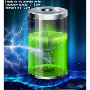Lampa solara stradala Flippy, pentru curte sau strada, finisaj lucios, rezistent la apa, montare prin fixare, senzor lumina, baterie de litiu, IP65, lumina rece, putere 500W, autonomie 10 ore, 49.5 x 21 x 9 cm, negru - Img 4