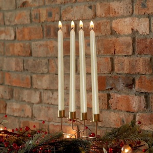 Lumanare Decorativa, Flippy, pentru Masa, 25 cm, din Parafina, fara Fum, Ardere 7.5h, Alb - Img 4