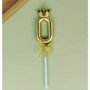 Lumanare pentru Tort Cifra 0, Model Coroana, Gold, Flippy, Party - Img 12