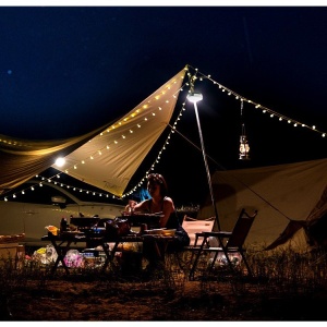 Lumină de camping LED încărcare USB, Flippy, șir colorat, pentru aer liber, cort, Distanta 10 metri, 1800mAH, 10.5x4.3 cm, Alb Verde - Img 7