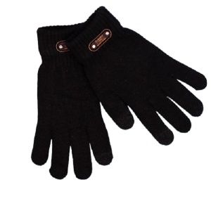 Manusi de Barbat, Flippy, Model Tricotat, Functie Touchscreen (ecran tactil), Material Acril, Manseta Elastica, Interior Catifelat, Marime Universala, Negru - Img 1