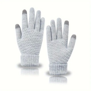 Manusi de Dama, Flippy, Functie Touchscreen (ecran tactil), Material Acril Tricotat, Manseta Elastica, Interior Catifelat, Marime Universala, Gri - Img 3
