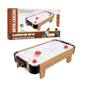 Masa Air Hockey Graffiti cu Picioare Scurte, Flippy, Lemn, 2 Pucuri, Tabela Scor, 2 Impingatoare, 76x38x21.5 cm, Maro - Img 2