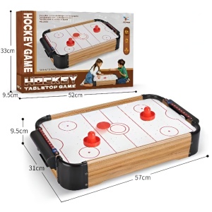 Masa Air Hockey Graffiti fara Picioare, Flippy, Lemn, 2 Pucuri, Tabela Scor, 2 Impingatoare, 57x31x9.5 cm, Maro - Img 2