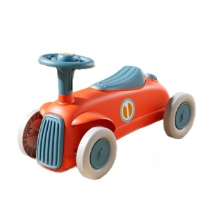 Masinuta Ride-On Flippy, cu Sistem Anti-Rasturnare, Claxon pe Volan, 1-6 Ani, 60 x 28 x 34 cm, Rosu-Albastru - Img 1