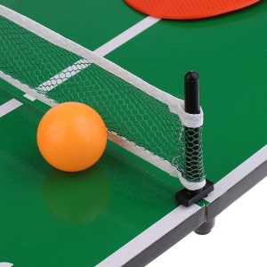 Mini Masa de Ping Pong Flippy, pentru interior, Material Lemn, 60 x 10 x 30 cm, 2 mingi, portabila, verde - Img 3