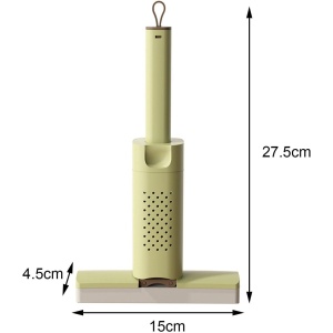 Mini Mop, Flippy, Pentru Uz Casnic, Sistem Autostoarcere, Portabil, Mop cu Burete, Rotire 180°,15 x 27.5 cm, Verde - Img 8