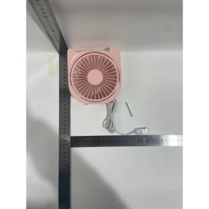 Mini ventilator pentru birou cu usb, Flippy, rotire 360 grade, 3 viteze, 13.5 x 12,8 cm, Roz - Img 6