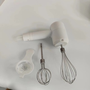 Mixer Electric fara Fir, Flippy, pentru Oua Smantana Frisca, Maner Plastic, Usor de Utilizat si Depozitat, 3 Accesorii, Alb - Img 1