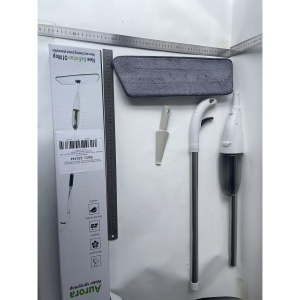 Mop plat, Flippy, cu pulverizator, pentru uz casnic, plastic, rezerva de mop din microfibra, 125x40 cm, Alb/Negru - Img 7