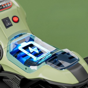 Motocicleta Electrica Flippy, cu Acumulator, Telecomanda, Bluetooth, Sistem Anti-Rasturnare, Sistem de Lumini si Sunet, 1-8 Ani, 93 x 48 x 63 cm, Verde - Img 14