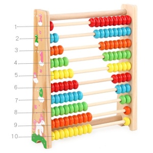 Numaratoare Flippy, din Lemn, Vopsea Ecologica, 10 Siruri x 10 Margele, 4-6 Ani, 24.5 x 20.5 cm, Multicolor - Img 3