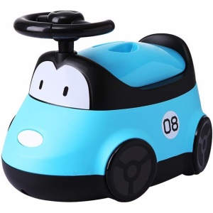 Olita pentru Copii, Flippy, +1an, Portabila, Design Masinuta cu Capac, Model Prietenos, Non-Toxic, Compartiment Detasabil, Usor de Curatat, Albastru