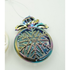 Ornament brad de Craciun, Iridescent, Rotund, 8 cm x 11 cm, Plastic, Flippy - Img 10