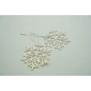 Ornament brad de Craciun, Perlat, in forma de Fulg de nea, 10 cm x 10 cm, Plastic, Flippy - Img 10