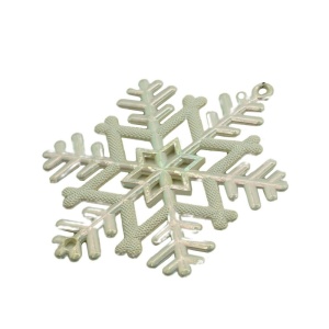 Ornament brad de Craciun, Perlat, in forma de Fulg de nea, 8 cm x 8 cm, Plastic, Flippy - Img 1