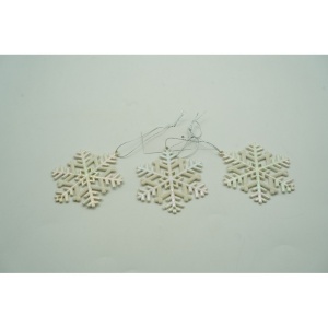 Ornament brad de Craciun, Perlat, in forma de Fulg de nea, 8 cm x 8 cm, Plastic, Flippy - Img 10