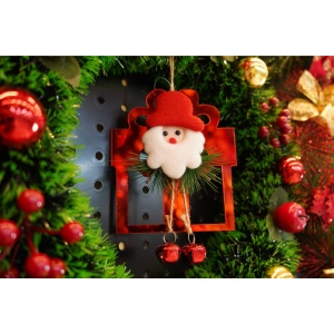 Ornament brad, Flippy, Cadou cu clopotei, Rosu, Lucios, 15*20CM, Acril, Interior/ Exterior - Img 3