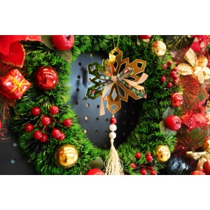 Ornament brad, Flippy, Fulg de nea, Auriu, Lucios, 16*30CM, Acril, Interior/ Exterior - Img 2