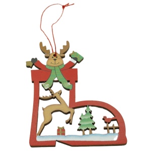 Ornament de brad cerb, Flippy, multicolor, lemn, 10 cm - Img 2