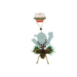 Ornament de brad Mos Craciun cu cerb, Flippy, multicolor, lemn, 18 cm - Img 1