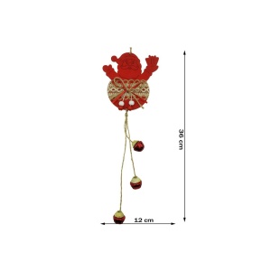Ornament de brad Mos Craciun, Flippy, rosu, lemn/textil, 36 cm - Img 6