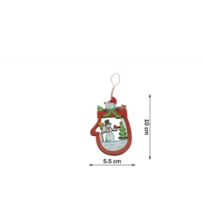 Ornament de brad oameni de zapada, Flippy, multicolor, lemn, 10 cm - Img 6