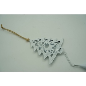 Ornament de brad pom de craciun, Flippy, alb, metal, 20 cm - Img 5