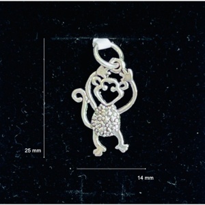 Pandantiv din Argint 925 Jolie Silver, Model Maimuta, 25 x 14 mm, 1.4 g - Img 2
