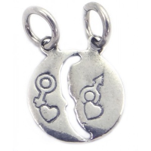 Pandantiv din Argint 925 Jolie Silver, Model Soare si Luna, 18 x 12 mm, 1.2 g - Img 2