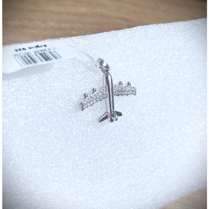 Pandantiv, Jolie Silver, Argint 925, Model Avion Cu Zirconii, 1.7 G, 2x2 Cm - Img 8