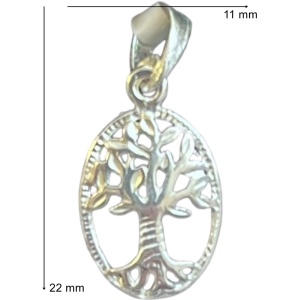 Pandantiv, Jolie Silver, Argint 925, Model Copacul Vietii Rodiat, 22 x 11 mm, 0.9 g - Img 2