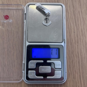 Pandantiv, Jolie Silver, Argint 925, Model Cruce Ancora cu pietre, 13 x 13 mm, 1.1 g - Img 5