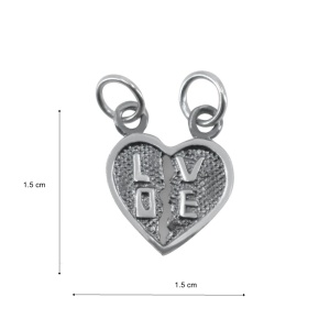 Pandantiv, Jolie Silver, Argint 925, Model Doua Jumatati Love, 1.1 g, 1.5 x 1.5 cm - Img 6