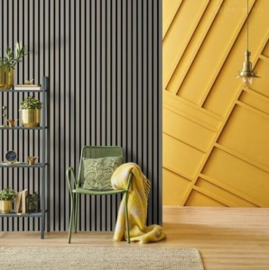 Panou riflat acustic, gri, UnicSpot, 240x60x2.1 cm - Img 1