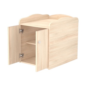 Patut copii transformabil din lemn cu 2 sertare Hubners Eva Maxi Kombi 120x70 cm natur - Img 3