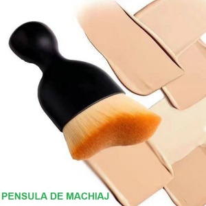 Pensula Multifunctionala, Flippy, Pentru Machiaj sau Indepartat Praful din Masina, Par Sintetic, cu Capac de Protectie, Negru - Img 3