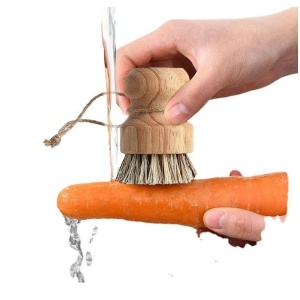 Perie de Curatat Vase si Alimente, Flippy, din Lemn de Fag, 8 x 5 cm, Perie din Sisal, Bej - Img 4