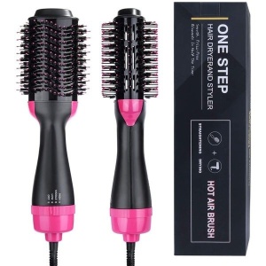 Perie Electrica de Par Fixa, Flippy, pentru Volum, Ceramica, 3 Setari de Temperatura, 1000W, pentru Toate Tipurile de Par, Negru-Roz - Img 2