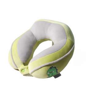 Perna de Calatorie, Flippy, Pentru Gat si Cap, Umplutura din Bumbac, 28x28x10 cm, cu Model Brodat Crocodil Verde - Img 5