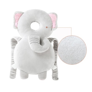 Perna tip Rucsac pentru Protectia Capului, Flippy, Tetiera tip Elefant de Plus, pentru Bebelusi, 33x6x19 cm, 180 g, Gri - Img 10