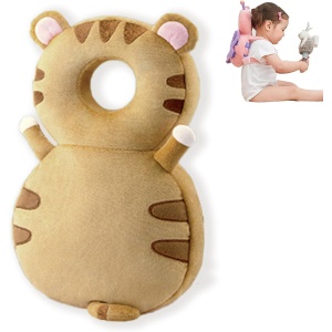 Perna tip Rucsac pentru Protectia Capului, Flippy, Tetiera tip Tigru, pentru Bebelusi, 33x6x19 cm, 180 g, Maro - Img 6